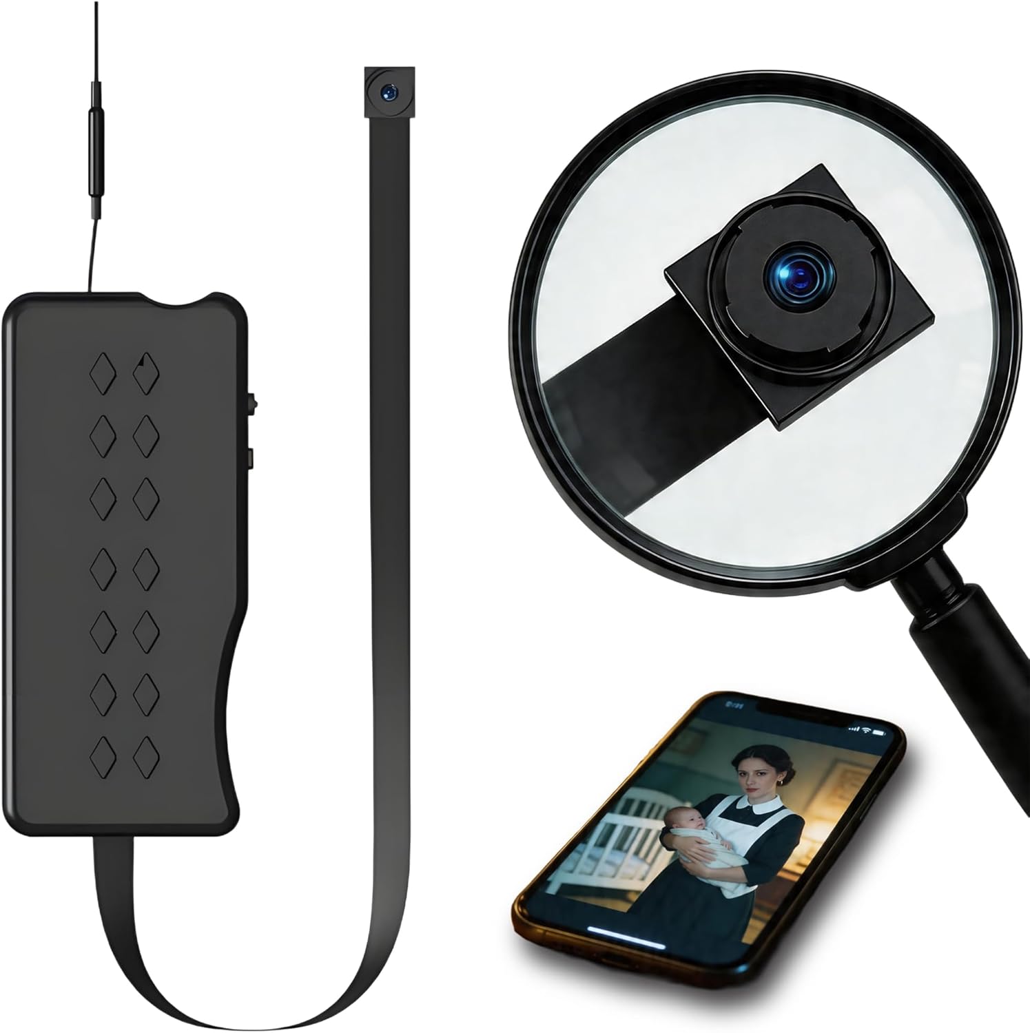 1080P Cámara oculta inalámbrica – Módulo de cámara espía DIY con vista remota de aplicación, detección de movimiento, soporte SD de 128 GB, cámara de niñera para seguridad en el hogar