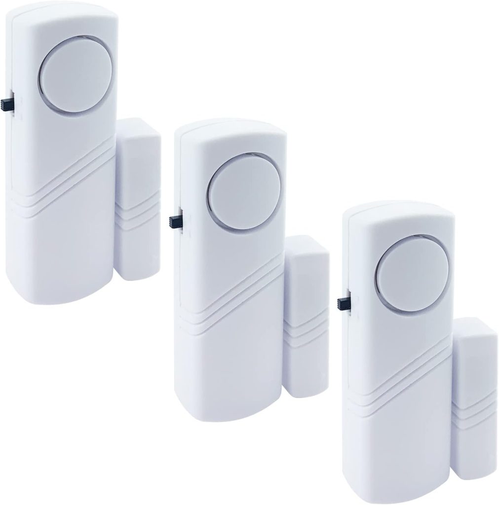 Alarma de puerta y ventana, alarmas de puerta de 90 dB para seguridad de los niños, alarma antirrobo inalámbrica para puerta y ventana, alarmas de piscina para el hogar (3)