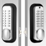 Cerradura mecánica de combinación sin llave para puerta (plateada)