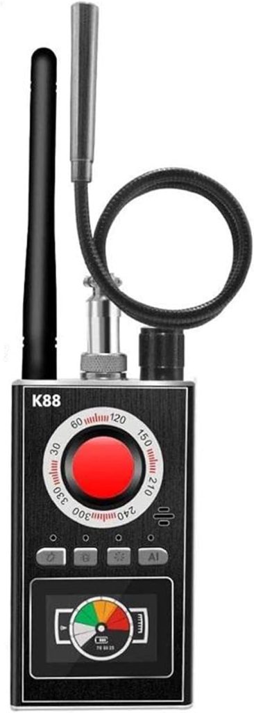 Detector de microespías K88 profesional – Anti Spy Detector, detector de cámaras ocultas, GPS Tracker Finder, RF Signal Detector 1 MHz-8000 MHz con Smart Detection, LED y vibración