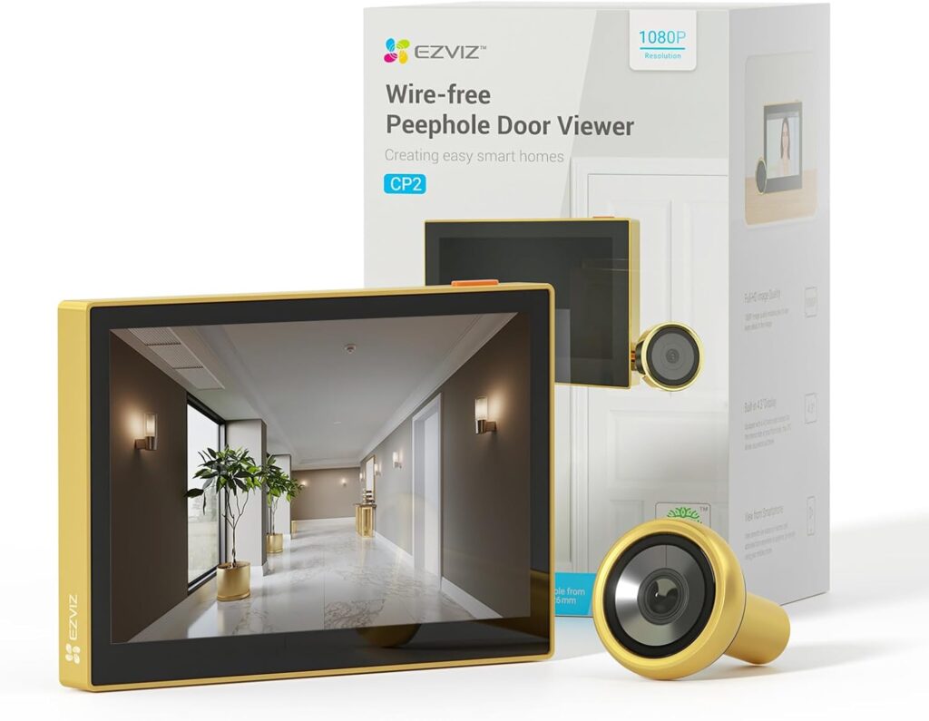 EZVIZ Mirilla Digital de Puerta con Pantalla a Color de 4.3” Cámara Video Inalámbrico 1080P,Vista en Vivo 146°,Batería Recargable 2200mAh,WiFi 2,4GHz,NO Detección de Movimiento,NO Visión Nocturna,CP2