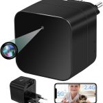 Microcamara WiFi Inalambrica 2.4G&5G, Cargador de Móvil con Cámara Oculta 1080P, Micro Camara Espia Oculta Invisible con Detección de Movimiento, Camara Vigilancia Bebe para casa, oficina, etc.