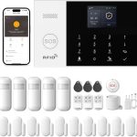 PGST Kit Alarma Casa con Aviso al Movil, Sistema de Alarma para Casa WiFi y 4G gsm sin cuotas con Pantalla 2.4” y Batería de 1000 mAh,Aplicación Tuya Smart Life, Alexa y Google