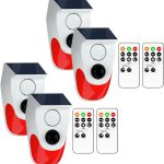 Sistemas de Seguridad para el hogar, Alarma Solar con Sensor de Movimiento con monitoreo Remoto, Alarma de casa Exterior Resistente a la Intemperie, 120 dB, 24 Horas, 3 Modos, 4 Piezas