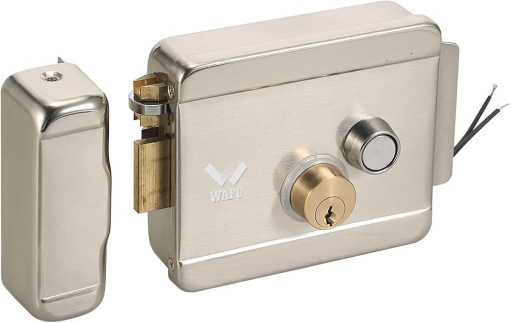 Splenssy Cerradura de Puerta eléctrica Inteligente, Cerradura metálica Segura, con Llaves de 3 Piezas y desbloqueo de Control electrónico