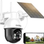aosu 2K Cámara Vigilancia WiFi Exterior Solar con Batería,360° Pan&Tilt Inalambrica, 2.4GHz & Bluetooth, Visión Nocturna Color, Audio Bidireccional, Detección de Movimiento PIR, Compatible con Alexa